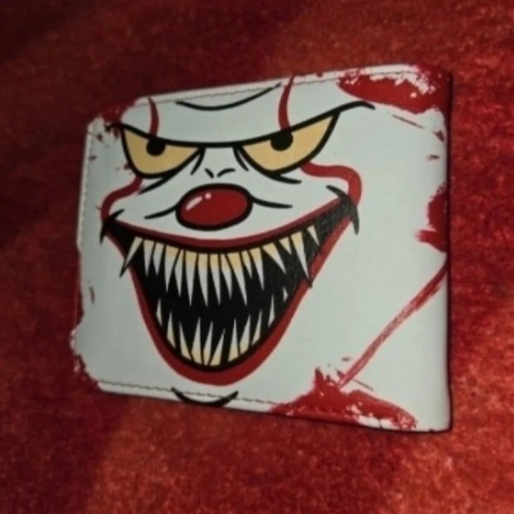 New It clown pennywise Halloween horror leather wallet